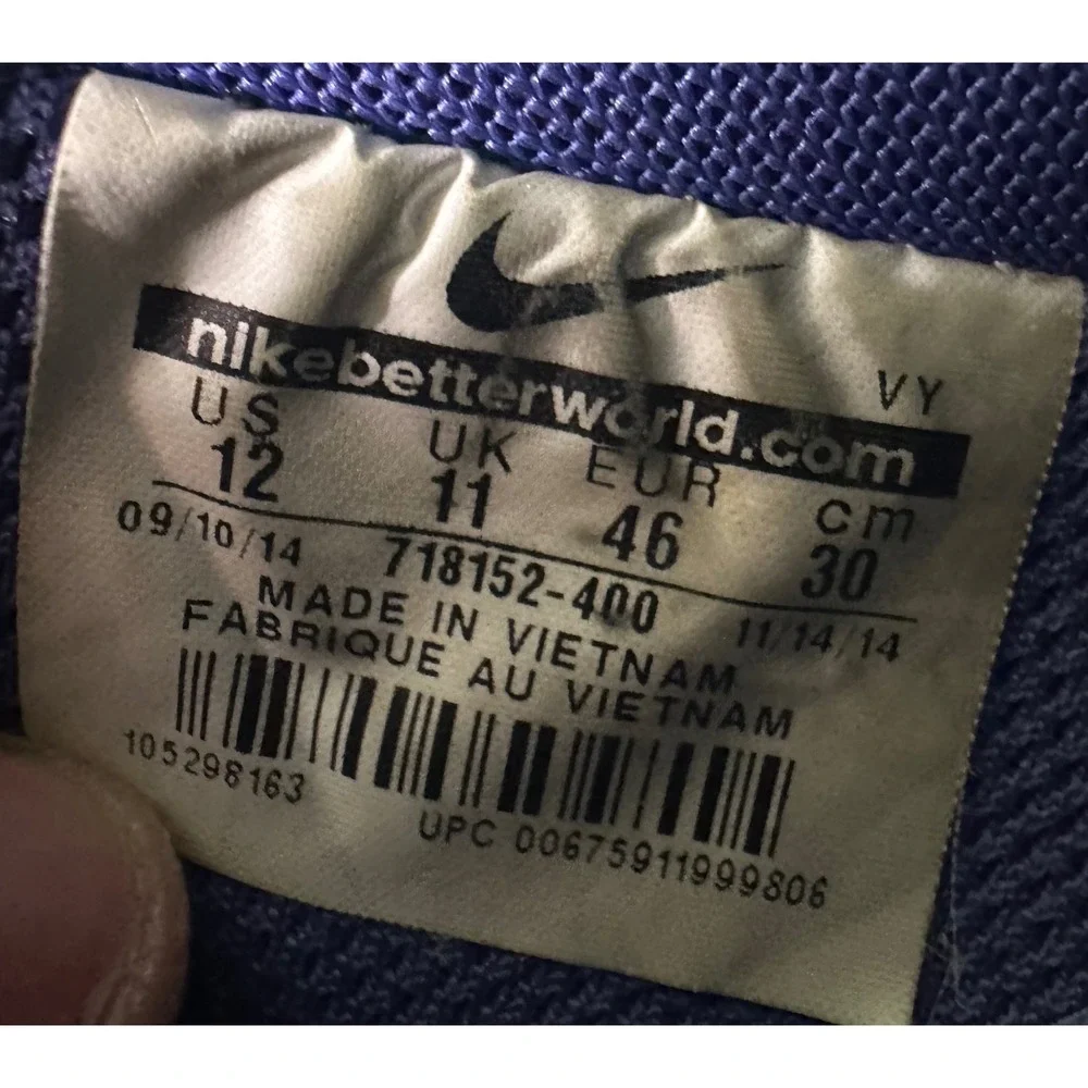 Nike Air Force 1 Low Purple Crocodile Embossed Leather Sneakers‎ Men's Size 12